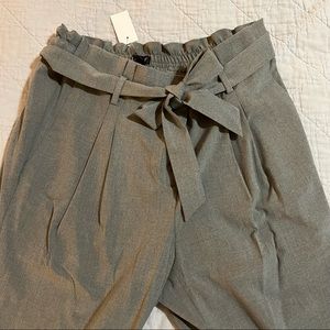 NWT Loft gray stretchy paper bag pants